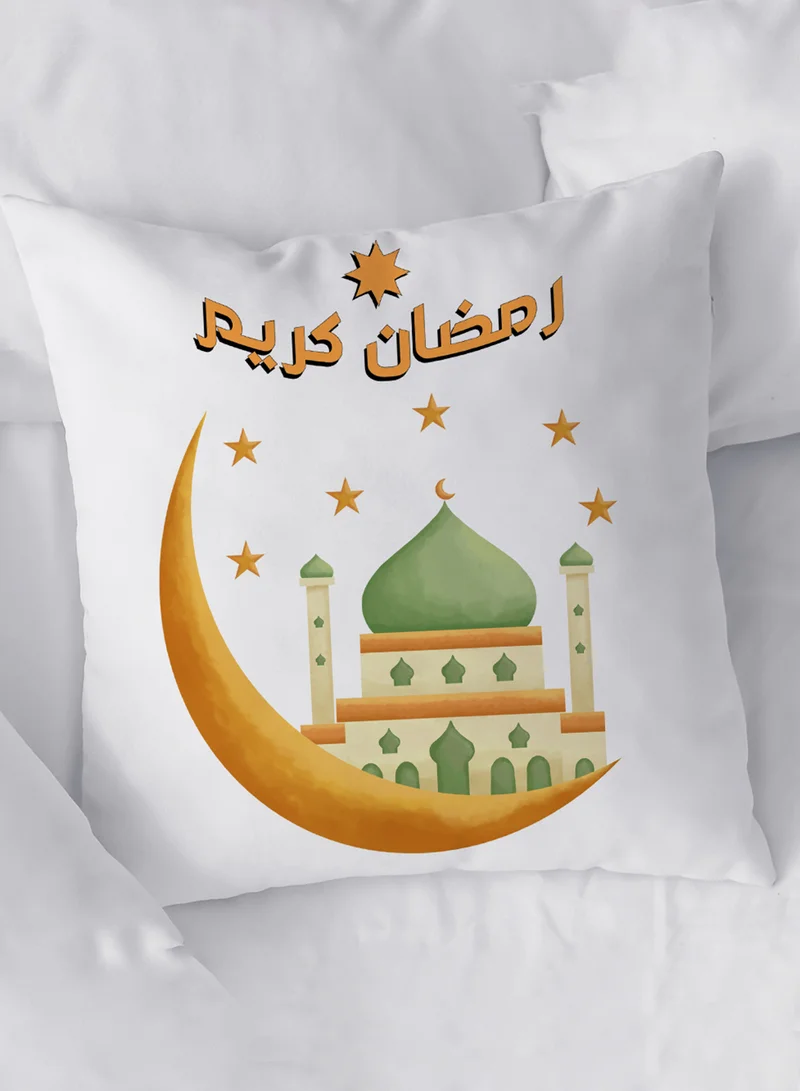 لوحة غطاء وسادة من البوليستر بتصميم رمضان كريم ونمط مسجد وهلال