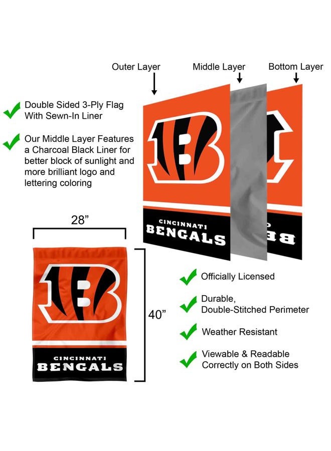 WinCraft Cincinnati Bengals Two Sided House Flag - Image 3
