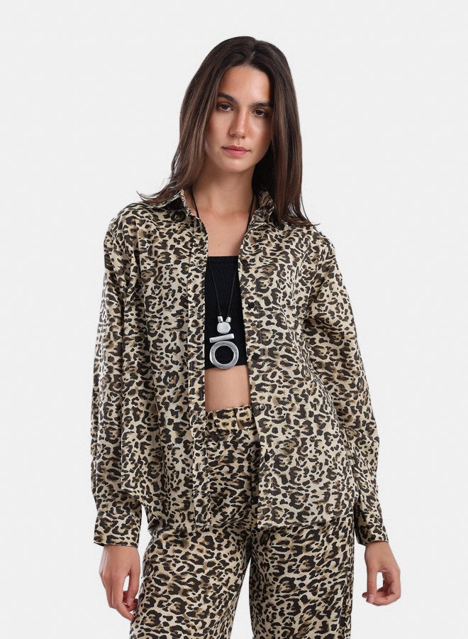 Carina Animal Print Colored Shirt - Image 1
