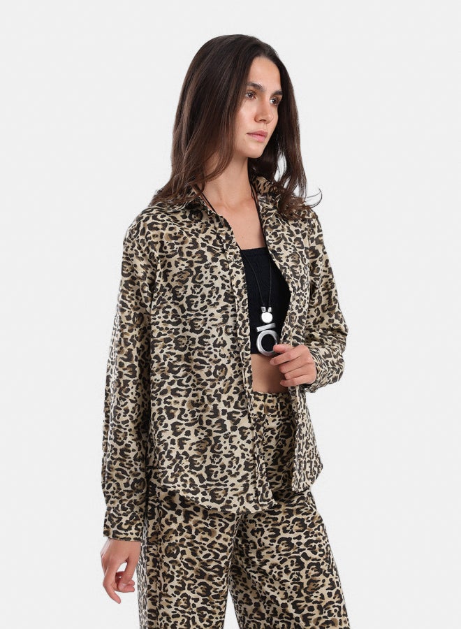 Carina Animal Print Colored Shirt - Image 3