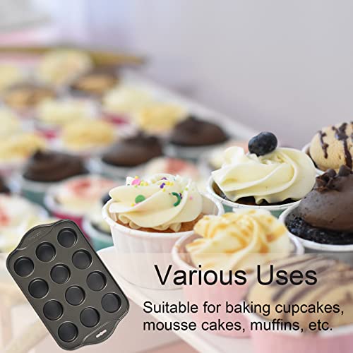 Kazozobi 2 Pack Mini Muffin Cheesecake Pan with Removable Bottom, 12 Cavity Nonstick Cupcake Pan Set - Image 5