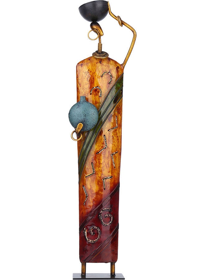 NIBEMINENT Metal Decorative African Tribal Figurine Sculpture Multicolour 46 x 8 13cm - Image 1