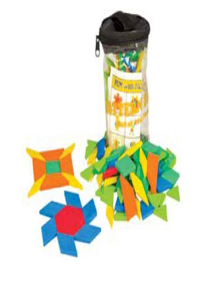 SquareDrop Pattern Block Foam Set of 144 - Sorting - Mathematics - Geometry Brain Boosting Mathematical Activities for Age 5+ Years Old Kids - Do It Yourself Mathematics Activity Kit - Image 1