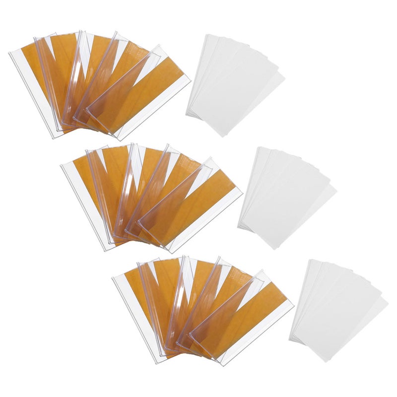 1 Set of Self Adhesive Label Pockets for Storage Bins and Drawers Label Holder with Basket Labels and Shelf Label Holder for Organizing Library Supplies - Image 4