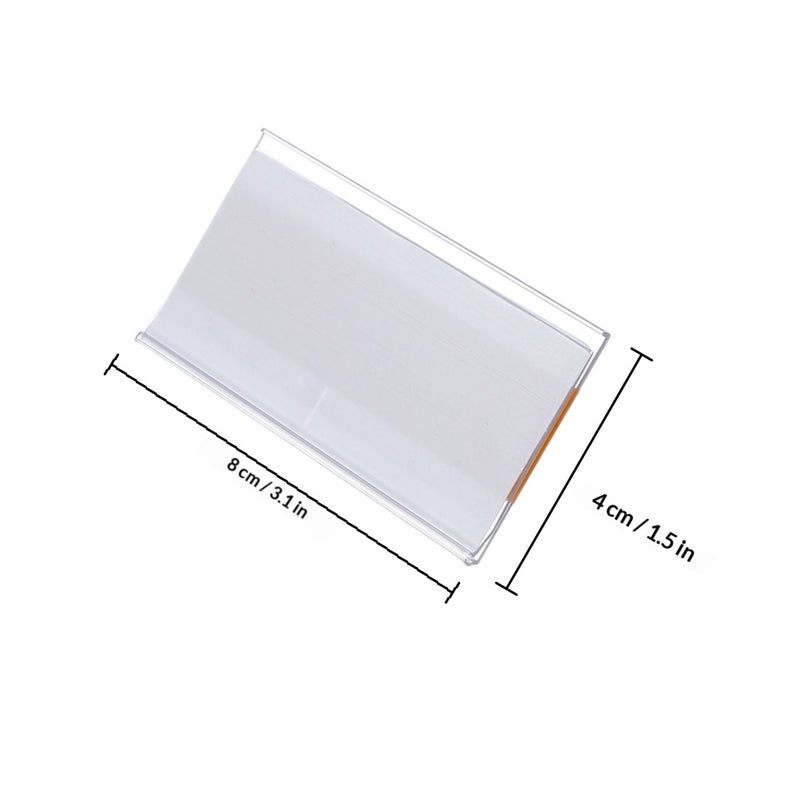 1 Set of Self Adhesive Label Pockets for Storage Bins and Drawers Label Holder with Basket Labels and Shelf Label Holder for Organizing Library Supplies - Image 2