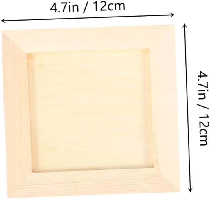 Abaodam 5pcs 12x12cm Wooden Clay Picture Frames Pine Wood DIY Craft Frames for 3d Clay Painting Decorative for S Art Projects - Image 2
