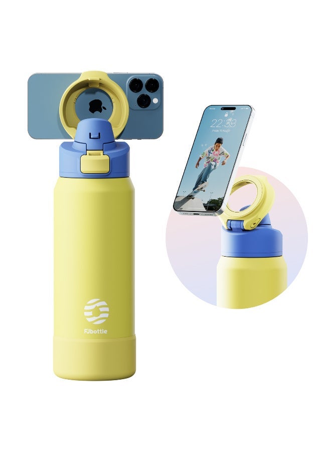 FjBottle Insulated Magnetic Water Bottle - Reusable Stainless Steel Bottle with MagSafe Compatible Phone Holder - Keeps Cold for 24 Hours - Perfect for Gym, Sports, and Travel - Sky Blue 32oz - Image 1