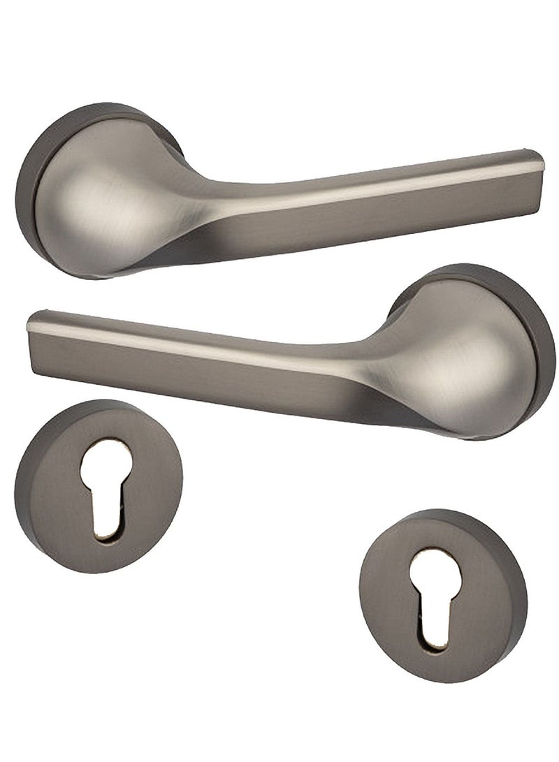 Heavy Door Handles Pair Silver