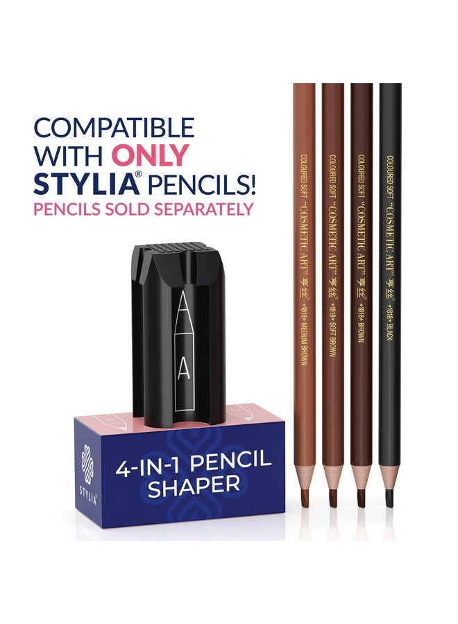 Stylia 4 In 1 Plastic Duckbill Shape Eyebrow Pencil Shaper Eye Makeup Shaping Tool For Waterproof Peel Off Brow Pencils Compact Cosmetic Shaper For Beginners & Professional - Image 3