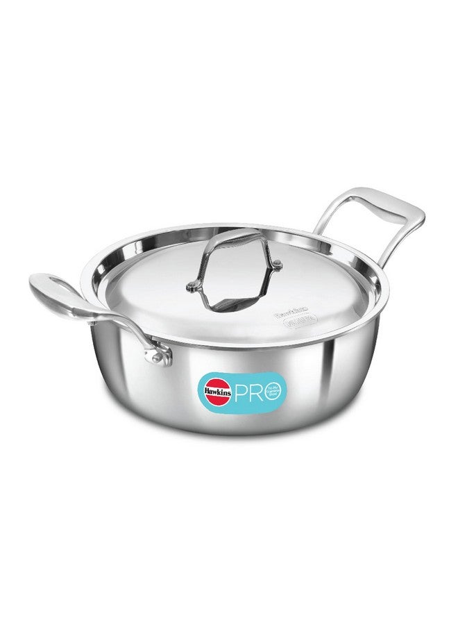 Hawkins وعاء هاوكينز 3 لتر من الفولاذ المقاوم للصدأ ثلاثي الطبقات مع غطاء فولاذي، فضي (PSC30S) - Image 1