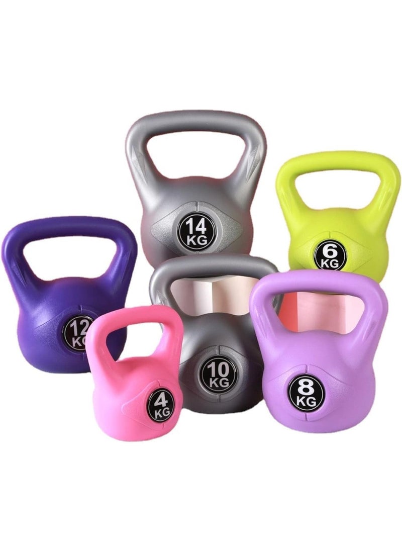 Generic 6kg Multicolor Dumbbell Kettlebell Ball with Handle for Strength Training, Gym Fitness, Bodybuilding and Home Sports Training  - Image 2