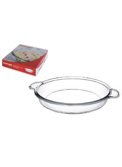 Borcam Borcam Round Glass Baking Tray With Handles, 1850 Ml Capacity, 54 Mm Height, 309X256 Mm Diameter - Clear  - Image 2