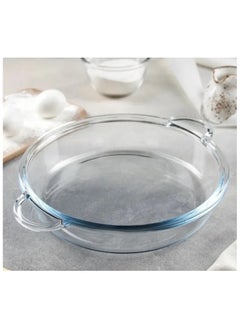 Borcam Borcam Round Glass Baking Tray With Handles, 1850 Ml Capacity, 54 Mm Height, 309X256 Mm Diameter - Clear  - Image 5
