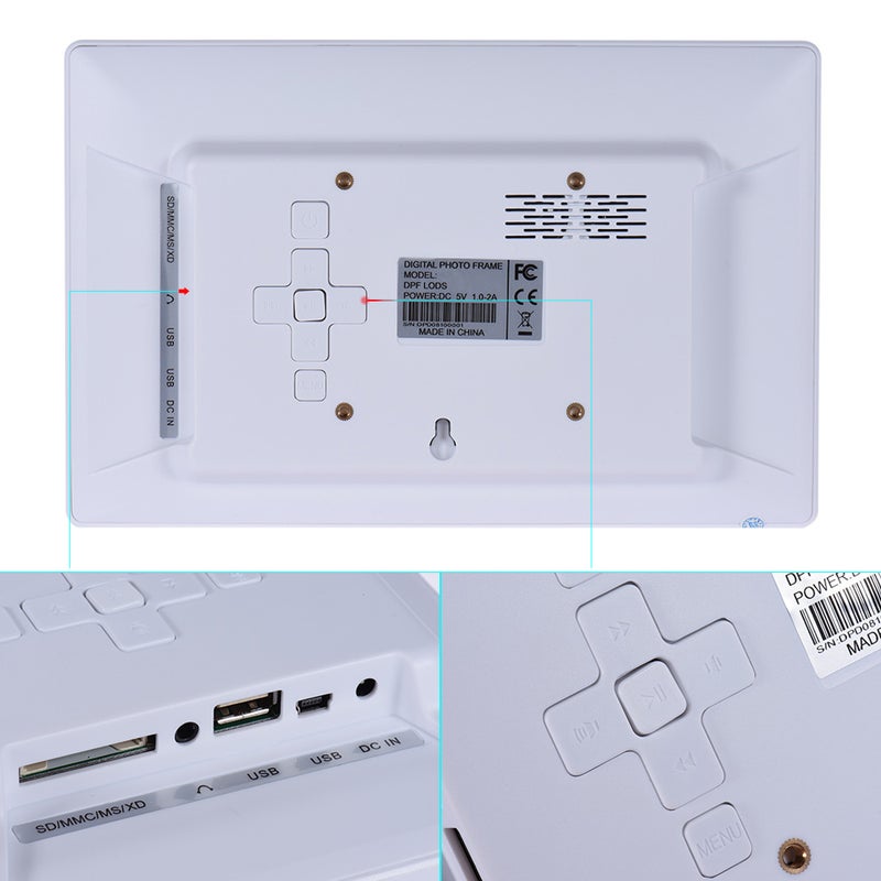 10 Inch Wide LCD Screen Digital Photo Frame 1024* 600 High Resolution Electronic Photo Frame with MP3 MP4 Video Player Clock Calendar Function 2.4G Remote Control - Image 3