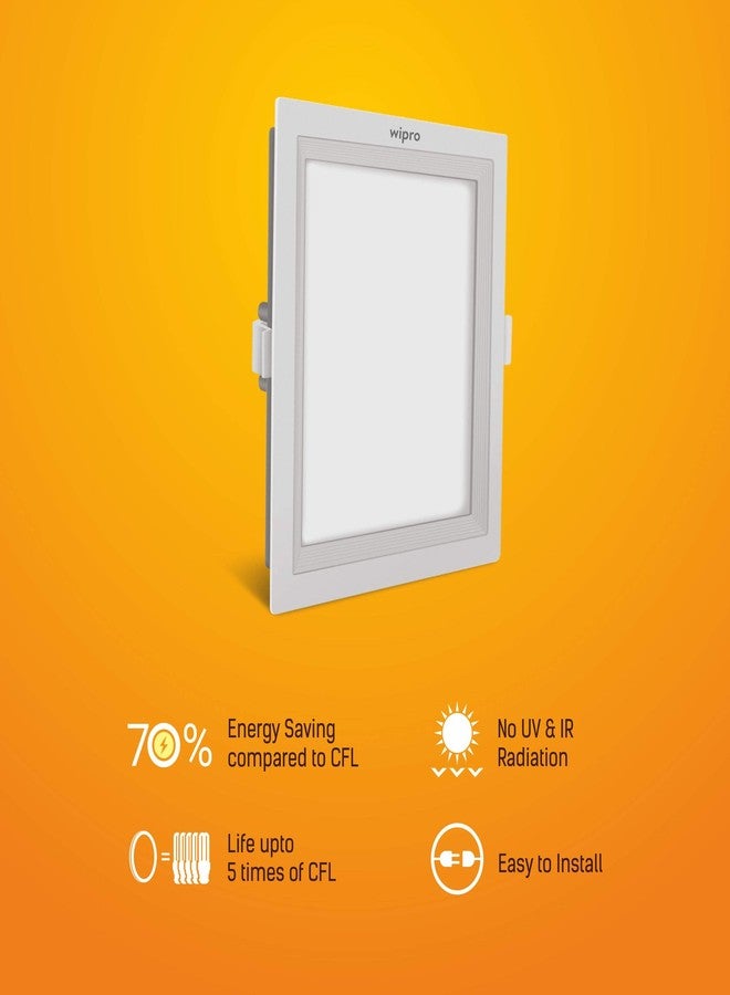 ويبرو مصباح Wipro D720360 Garnet 3-Watt Wave Slim Panel Light (ضوء نهاري بارد، أبيض، مربع) - Image 2