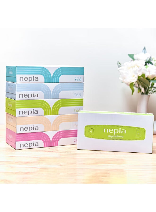 Nepia Classic Series Facial Tissues, 2-ply, 150 Sheets*5 Boxes, Slim Pack, Napkins, Household Toilet Paper - Image 4