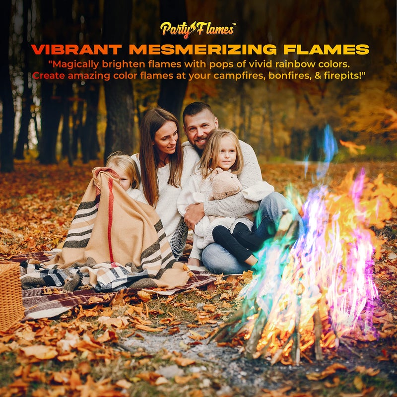 Party Flames Fire Color Changing Packets Fire Pit (10 Pack) - Perfect for Any Campfire, Bonfire & Outdoor Fireplaces - Perfect Magic Cosmic Mystical Campfire Accessories - Camping Games  - Image 5