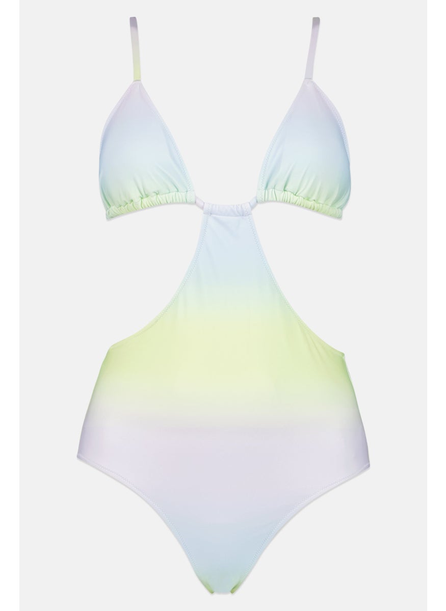 Aerie Women 1 Piece Air Brush Pattern Padded Swimwear, Tie Dye  - Image 1
