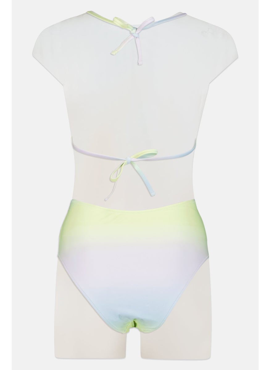 Aerie Women 1 Piece Air Brush Pattern Padded Swimwear, Tie Dye  - Image 2