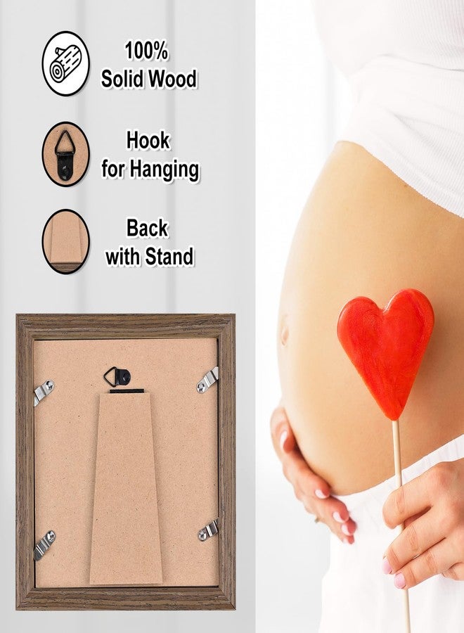KINLINK Baby Sonogram Picture Frame, Love at First Sight Ultrasound Picture Frame, Pregnancy Gifts for Expecting Mom&Dad, Gender Reveal Party, Baby Keepsake Announcement Rustic Brown - Image 3