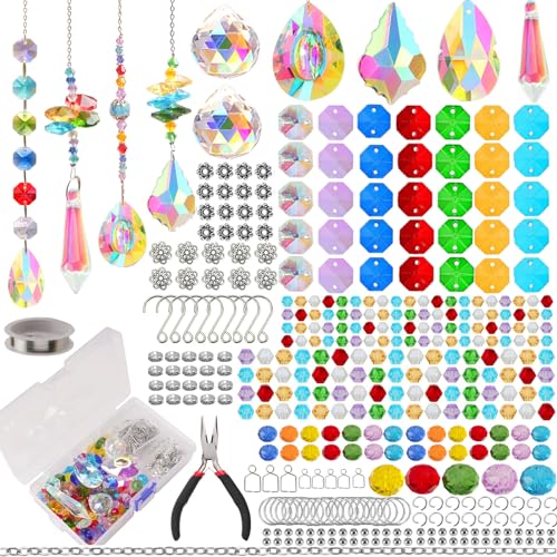 LPKADQA 500PCS Sun Catcher Kits for Adults Crystal Beads for Suncatchers DIY Suncatcher Making Kits for Indoor Outdoor Garden Decor Arts and Crafts for Adults - Image 1
