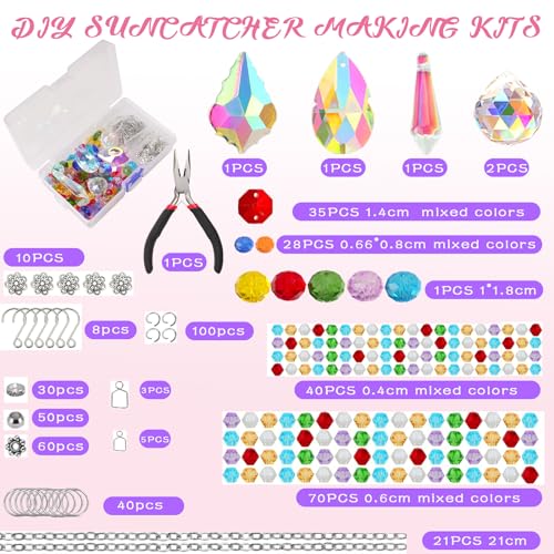 LPKADQA 500PCS Sun Catcher Kits for Adults Crystal Beads for Suncatchers DIY Suncatcher Making Kits for Indoor Outdoor Garden Decor Arts and Crafts for Adults - Image 3