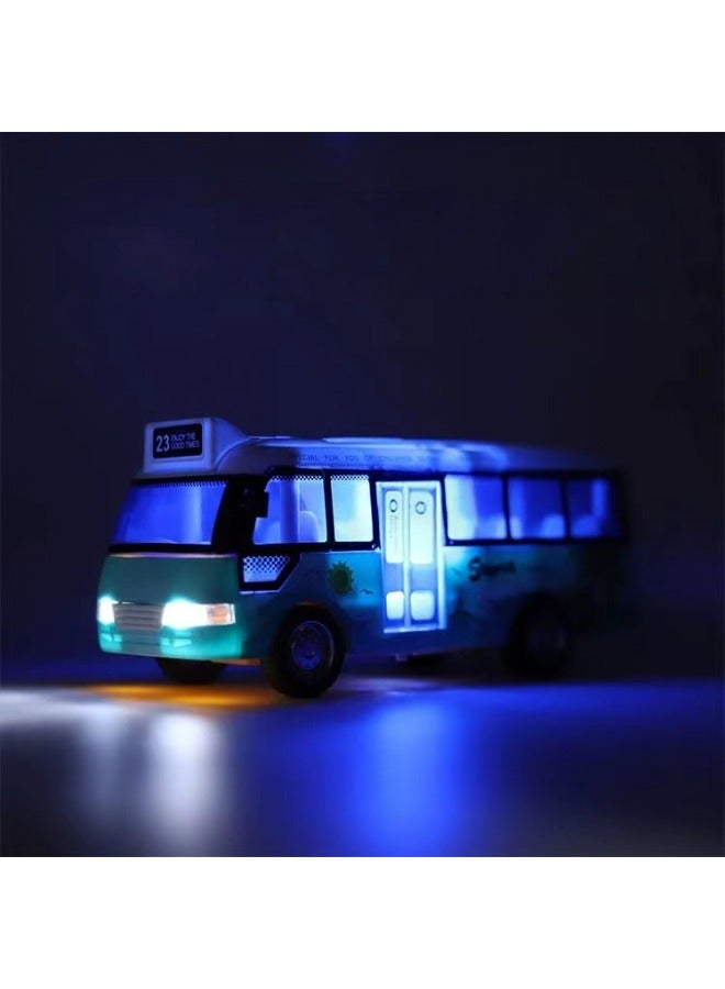 ShebSheb Mini Bus Toy Cars with Lights & Sounds,Model Cars Toys with Open-able Doors for Kids Boys Girls - Image 3