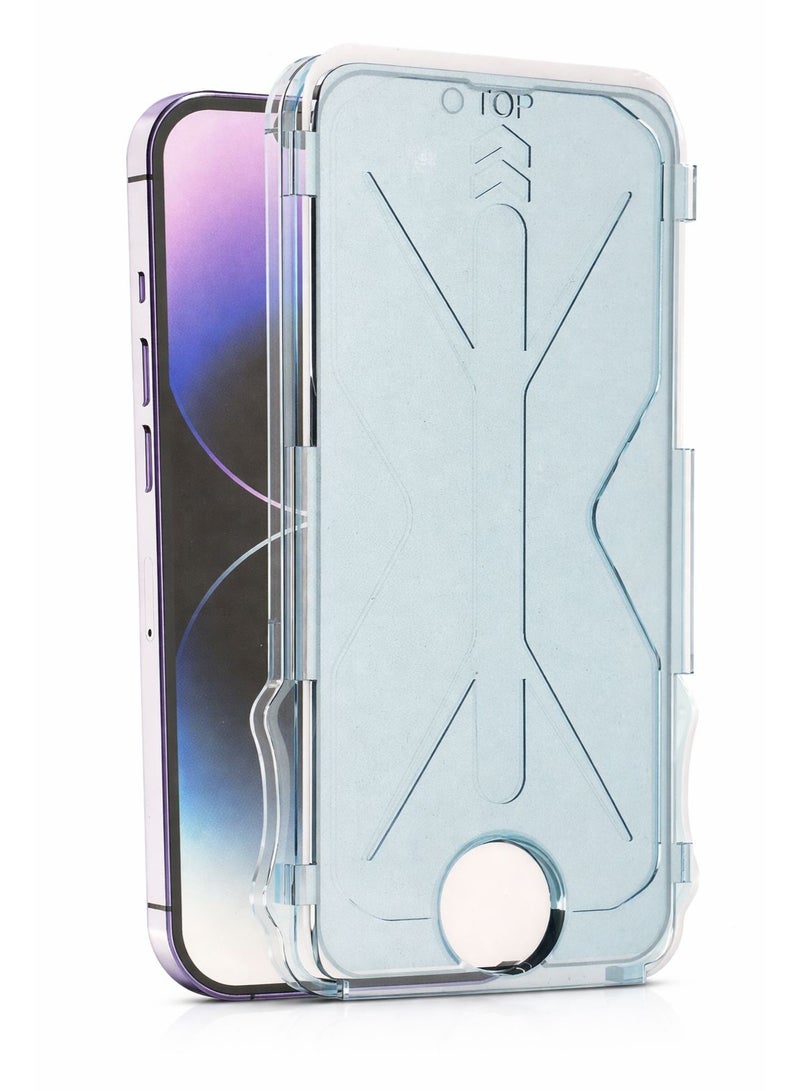 USLPOWER Clear Glass Screen Protector for iPhone 14 Pro, Dustproof Installation Kit, HD Full Coverage Tempered Glass, Anti Static Anti Dust Bubble Free Easy Install Screen Guard - Image 1