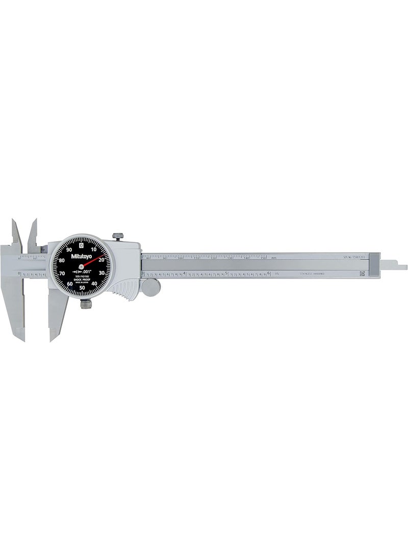 Mitutoyo Mitutoyo 50574256J 06 Inch 001 Inch Dial Caliper 1 InchRevolution Black Face 
