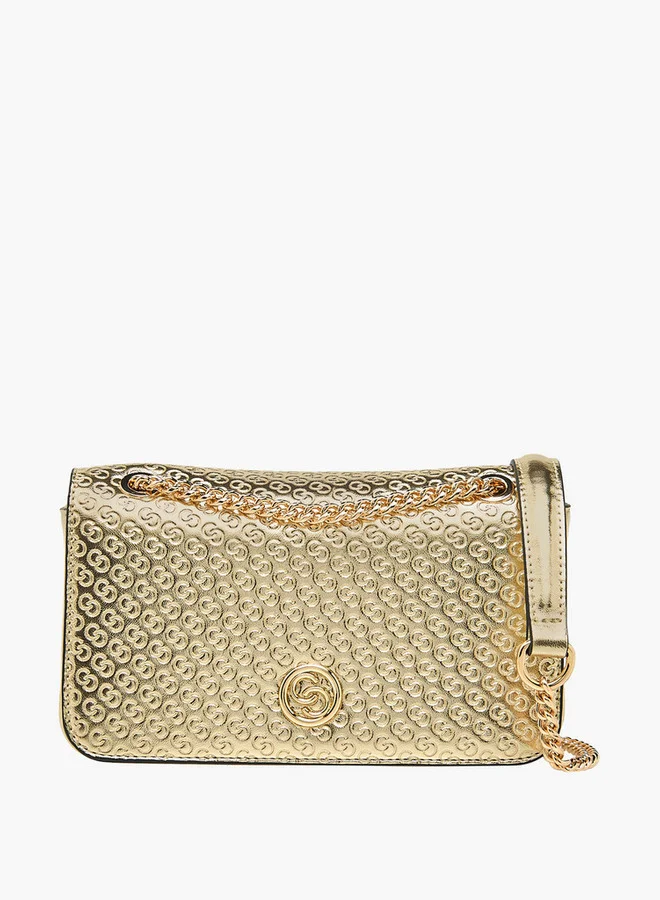 سيليست Embossed Crossbody Bag with Chain Strap