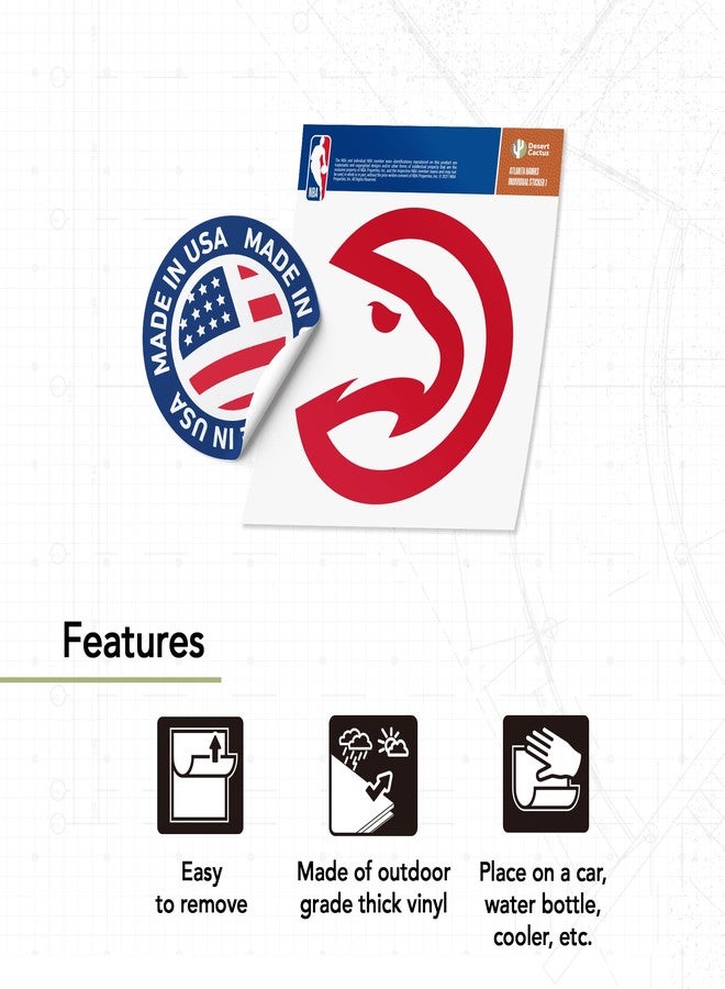 Desert Cactus Atlanta Hawks Sticker NBA Officially Licensed Vinyl Decal Laptop Water Bottle Car Scrapbook (Individual 1) - Image 4