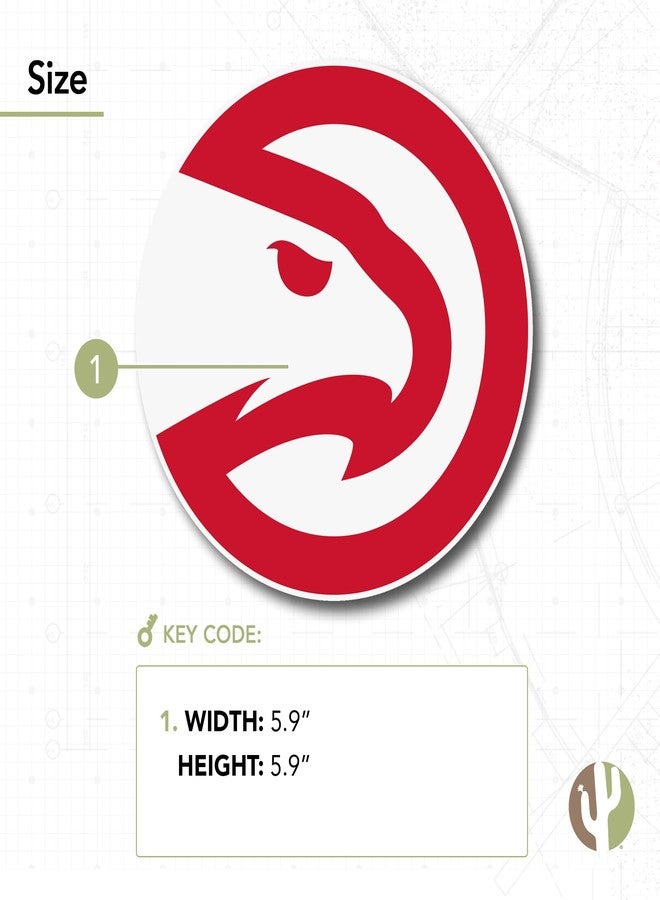 Desert Cactus Atlanta Hawks Sticker NBA Officially Licensed Vinyl Decal Laptop Water Bottle Car Scrapbook (Individual 1) - Image 3