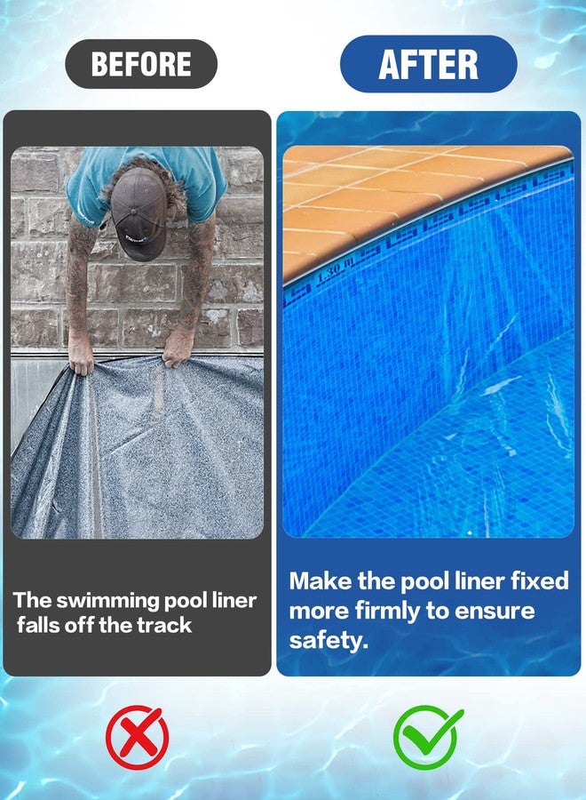 PAMASE 120ft Liner Lock - Inground Swimming Pool Beaded Wedge T-Shape Lock Roll, Flexible PVC Pool Liner Patch Kit for Above-Ground Pool - White - Image 3
