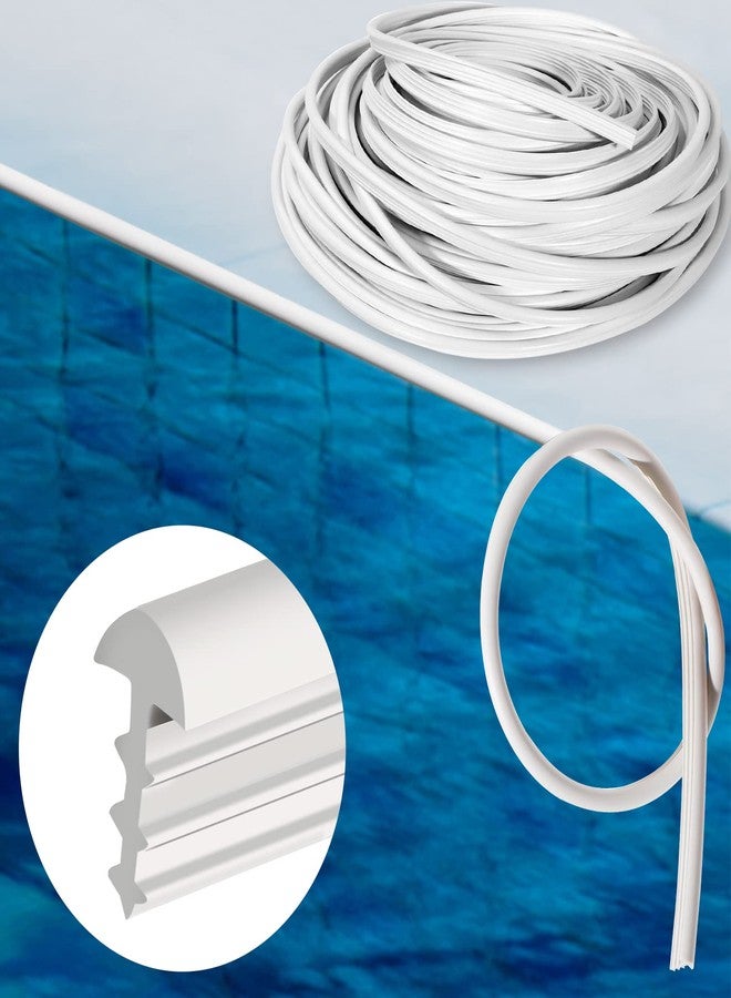 PAMASE 120ft Liner Lock - Inground Swimming Pool Beaded Wedge T-Shape Lock Roll, Flexible PVC Pool Liner Patch Kit for Above-Ground Pool - White - Image 1