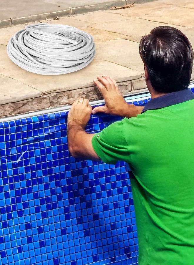 PAMASE 120ft Liner Lock - Inground Swimming Pool Beaded Wedge T-Shape Lock Roll, Flexible PVC Pool Liner Patch Kit for Above-Ground Pool - White - Image 2