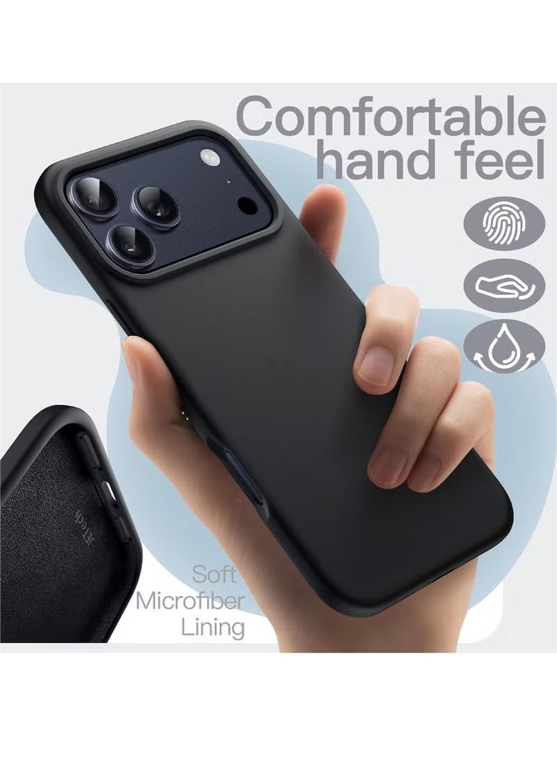 Bobo iPhone 17 Pro Max Case Liquid Soft Silicone iPhone 17 Pro Max Cover Anti Scratch with Inside Microfiber Lining Shockproof Protective Phone Case for iPhone 17 Pro Max - Image 4