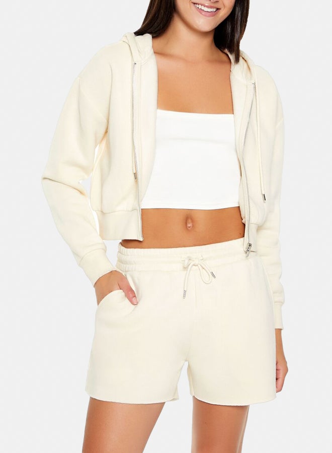 FOREVER 21 Cropped Zip-Up Hoodie - Image 1