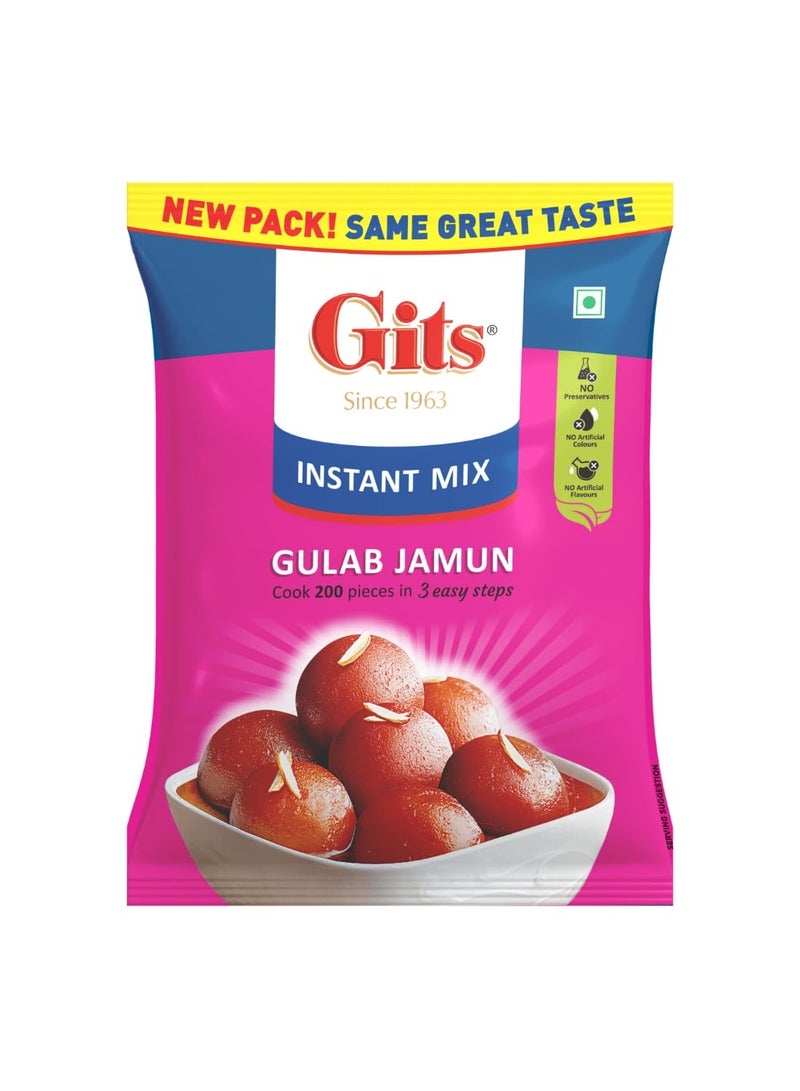 Gits Instant Gulab Jamun Dessert Mix, Makes 200 per Pack, Pure Veg, Delicious Indian Dessert and Mithai, 1Kg (Pack of 6) - Image 1
