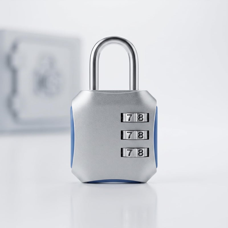 Digital Security Lock 3 Digit Code Resettable Password Lock, Durable Metal Keyless Padlock, Suitable for Suitcases, Backpacks, School Lockers, Gym Lockers, Drawers, Storage Boxes for Daily Use - Image 1
