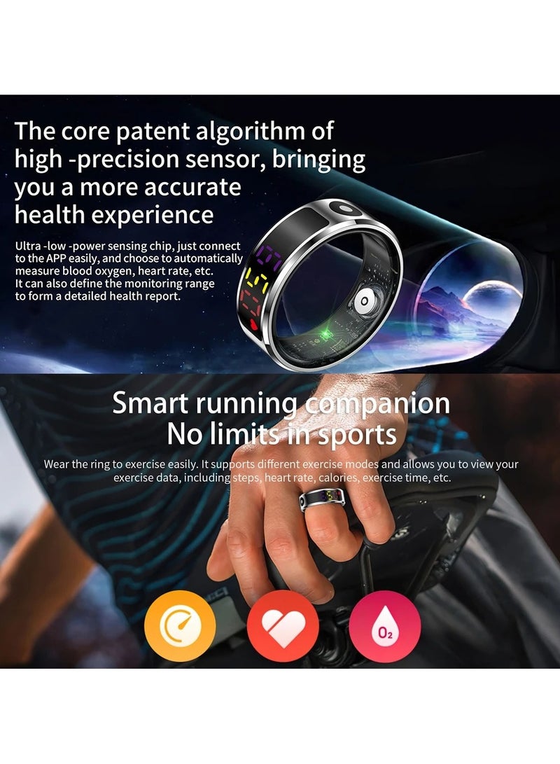 R12 Color Screen Fashion Smart Ring With Smart Touch Health Tracker Fitness IP68 5ATM Waterproof Men Women Intelligent Ring  - Image 2