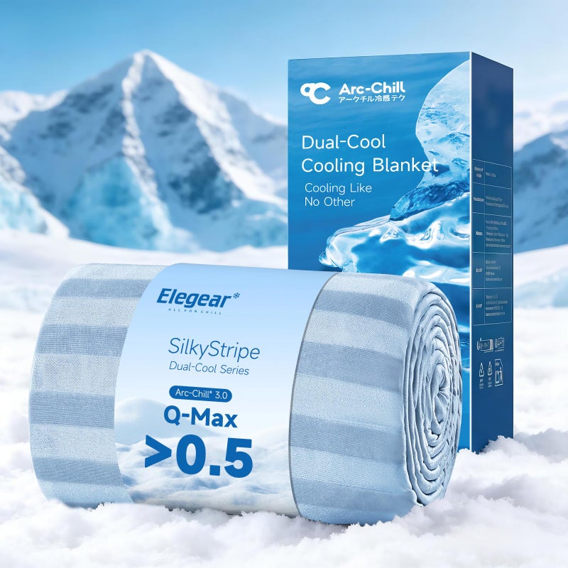 Elegear Revolutionary Cooling Throw Blanket Absorbs Heat to Keep Body Cool for Night Sweats Double Sided ArcChill30 Cooling Fiber QMax05 Lightweight Summer Cold Blankets for Sleeping 51 x 67 - Image 2