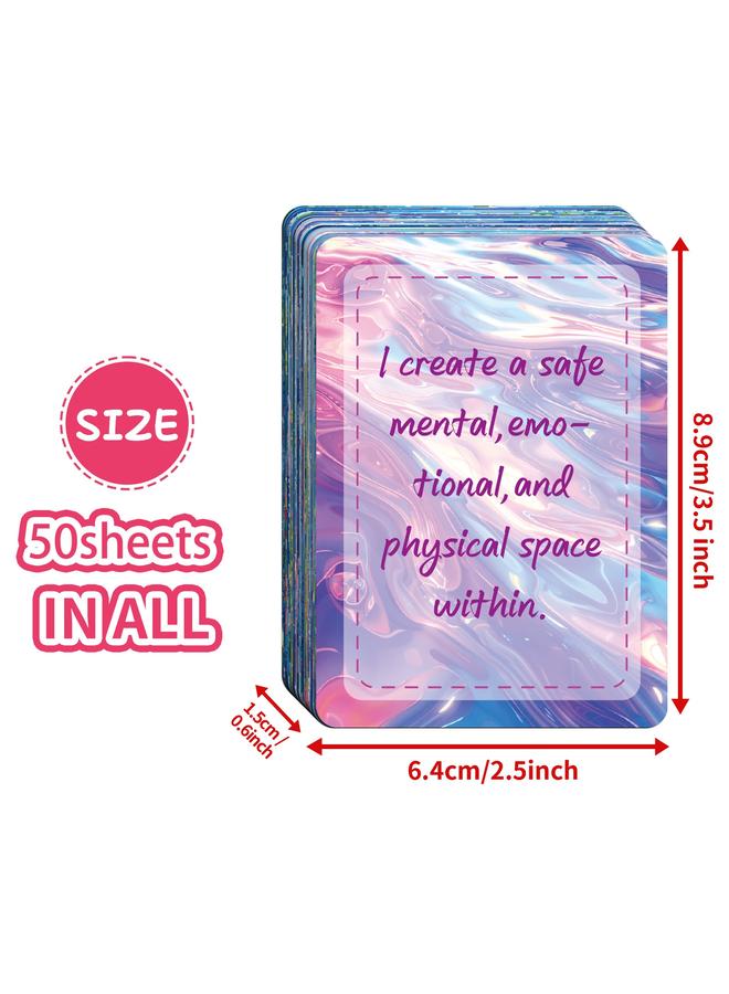 Bluejw 50 Dream Color Blooming Motivational Text Cards Positive Sunshine Mood Output Best Seller - Image 4