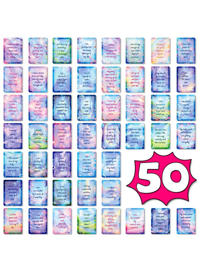 Bluejw 50 Dream Color Blooming Motivational Text Cards Positive Sunshine Mood Output Best Seller - Image 2