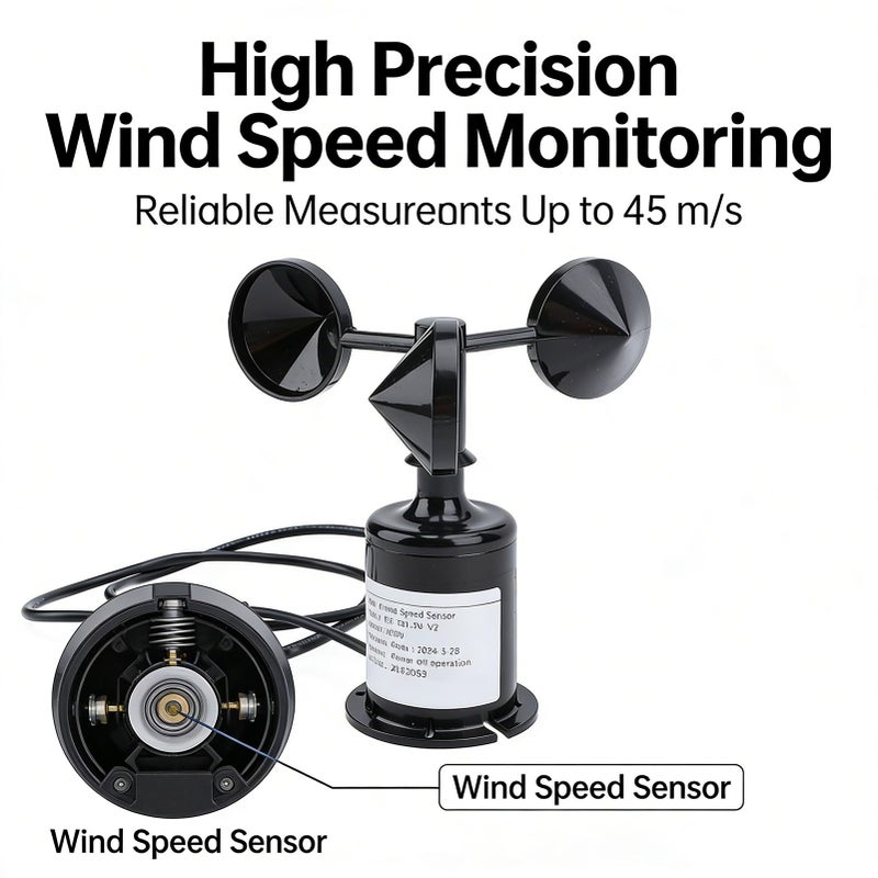 Wind Speed Anemometer with Extension Cable for Meteorology Marine Use - Image 3
