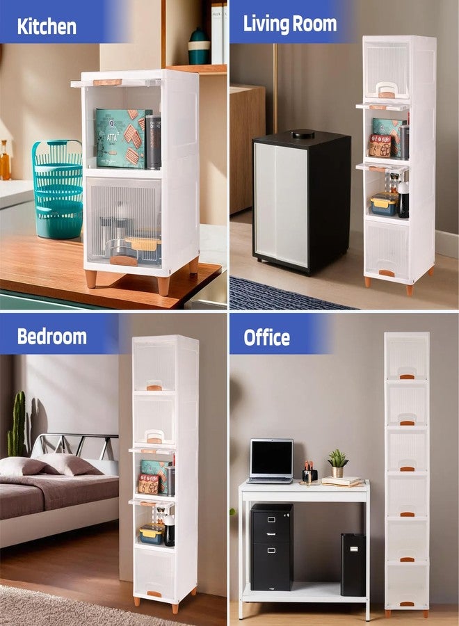 YASONIC 𝟲 𝗧𝗶𝗲𝗿 Foldable Plastic Rack for Storage/Kitchen Cupboard/Versatile and Sturdy Wardrobe for Clothes/Multipurpose Storage Organizer/Closet for Bedroom/Living Room/Laundry Room (Off White) - Image 5