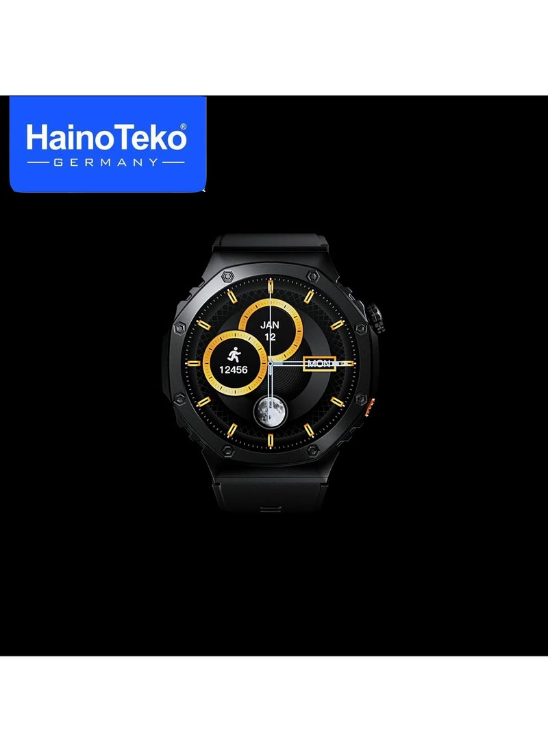 Haino Teko Haino Teko Germany RW41 Round Shape AMOLED Display Smart Watch With 3 Pair Straps and Wireless Charger For Men's and Boys Black  - Image 5