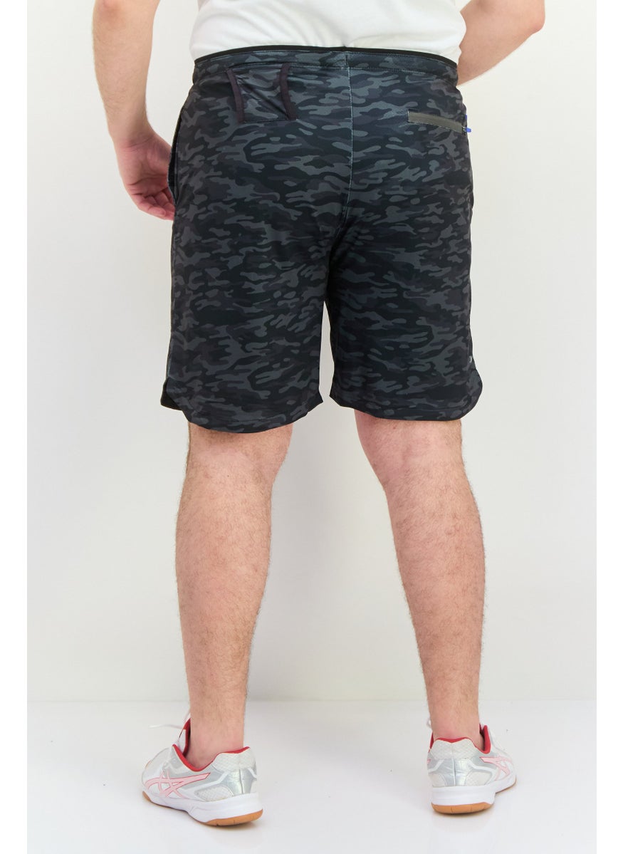 Kenneth Cole Men Animal Print Basic Shorts, Charcoal Grey  - Image 4