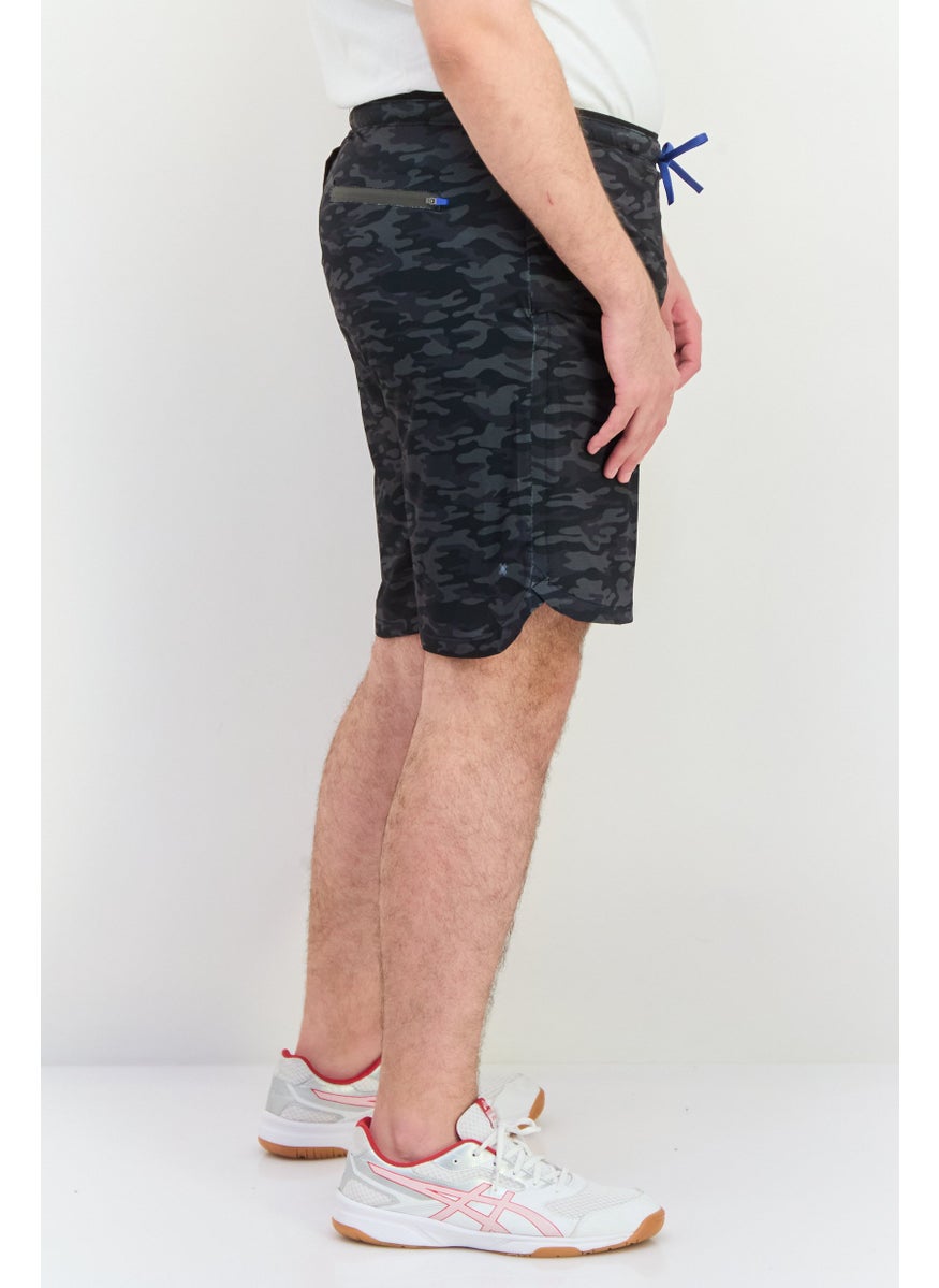 Kenneth Cole Men Animal Print Basic Shorts, Charcoal Grey  - Image 3