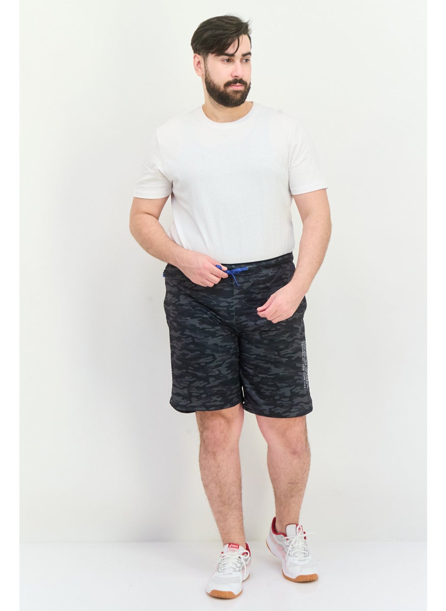 Kenneth Cole Men Animal Print Basic Shorts, Charcoal Grey  - Image 2
