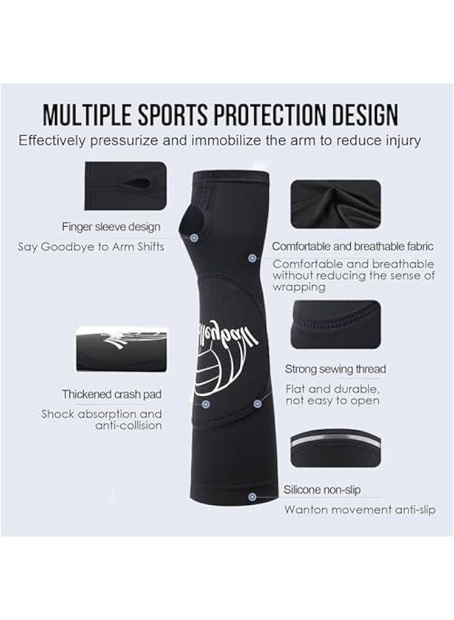MOXO Volleyball Arm Sleeve, Non Slip Volleyball Elbow Sleeve, Arm Wrist Protection with Thumbhole Bag, Reusable Volleyball ression Sleeves Pads, Soft Arm Guard Pads for Volleyball - Image 3